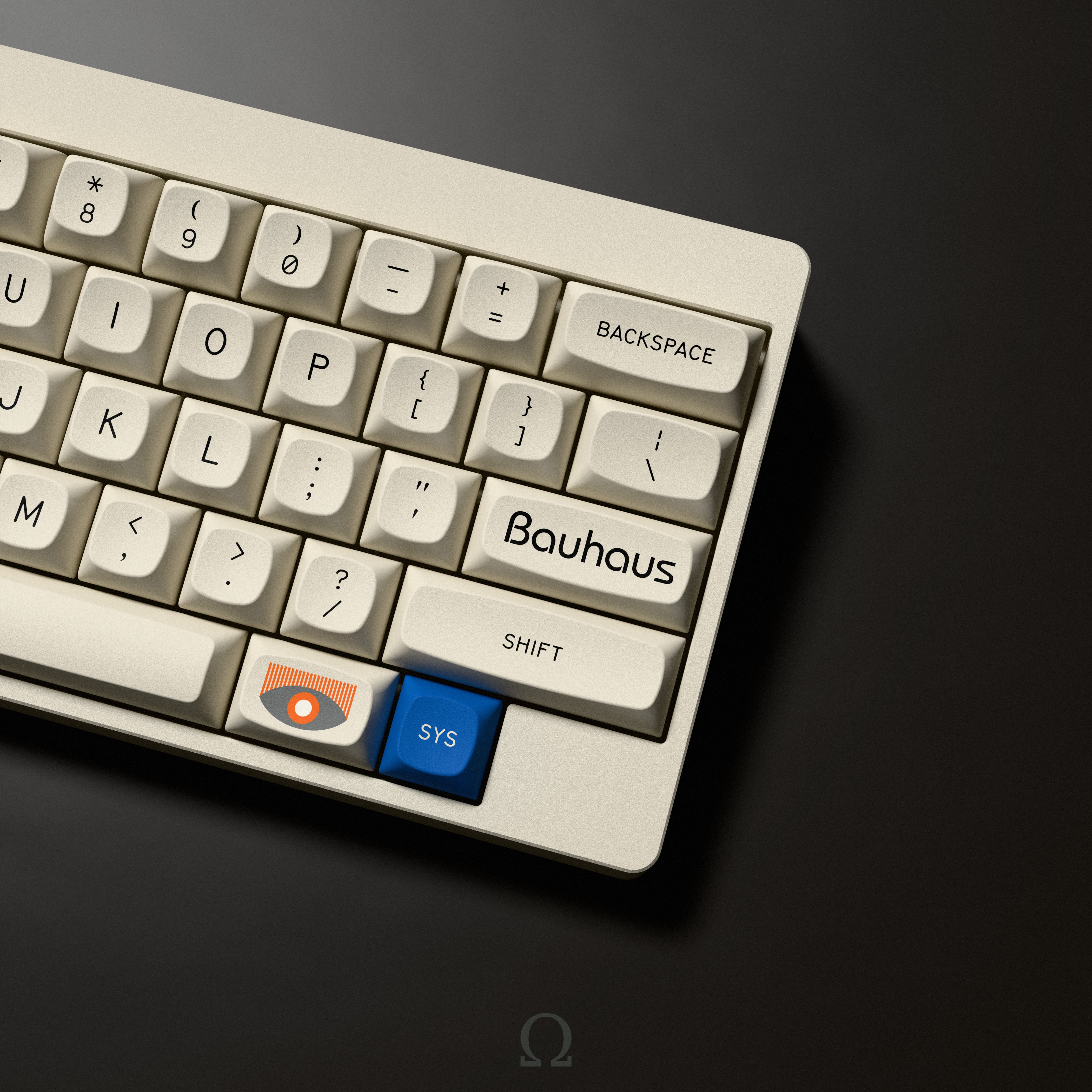 GMK Moderne keyboard render, close detail